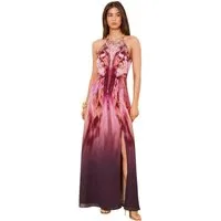 LIPSY Maxikleid Lipsy Maxikleid mit Schmetterlingsprint Neckholder (1-tlg)
