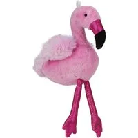 BRUBAKER Schlüsselanhänger Flamingo 20 cm mit Aufhänger, Taschenanhänger Kuscheltier mit Glitzer, Plüsch Stofftier