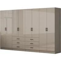OTTO home Kleiderschrank Trento Schlafzimmerschrank Garderobe hochglanz Schrank mit 8 Türen und 6 Schubladen, hochglänzende Fronten