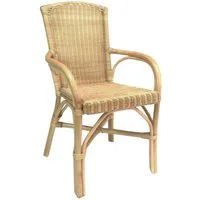 Dekoleidenschaft Rattanstuhl Rattansessel, natur lackiert, 4 verschiedene Modelle, Korbsessel, Balkonmöbel mit Komfort Sitzhöhe, Cocktailsessel, Gartenmöbel