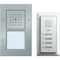 Einfamilienhaus-Paket Audio mit Steuergerät, Türstation und Wohnungsstation System 55, Türsprechanlage weiß (glänzend), Retail