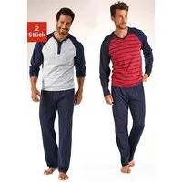le jogger® Pyjama (Packung, 4 tlg., 2 Stück) in langer Form, mit Raglanärmeln
