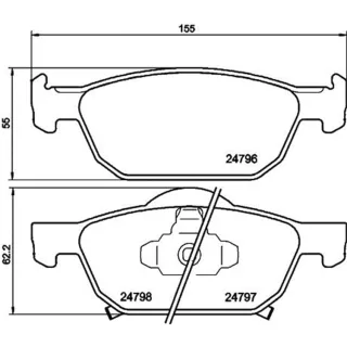 Hella Bremsbel?ge vorne Honda Accord 8 8DB355013-891