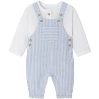 vertbaudet Overall Festliches Baby-Set: Latzhose & Hemd aus Leinenmix Set, Leinenmix