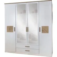 Wimex Kleiderschrank Kärnten Schlafzimmerschrank im natürlichen Design (in zwei Breiten erhältlich, mit Spiegel) Topseller Schrank Garderobe mit 4 Türen und 2 Schubladen 180cm