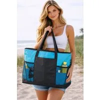 Fashy Strandtasche Fashy - Große XXL Strandtasche Badetasche Umhängetasche Türkis