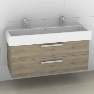 Artiqua 411 Waschtischunterschrank für Vero 045412 mit 2 Armaturbohrungen Sanremo Eiche quer NB, 411 411-WU2L-D25-7144-428