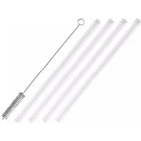 LEONARDO Trinkhalme LEONARDO Strohhalm-Set Glas 20 cm transparent
