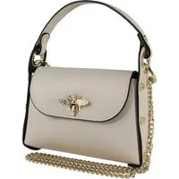 Toscanto Umhängetasche Toscanto Damen Umhängetasche Leder Tasche (Umhängetasche), Damen Leder Umhängetasche, beige ca. 19cm