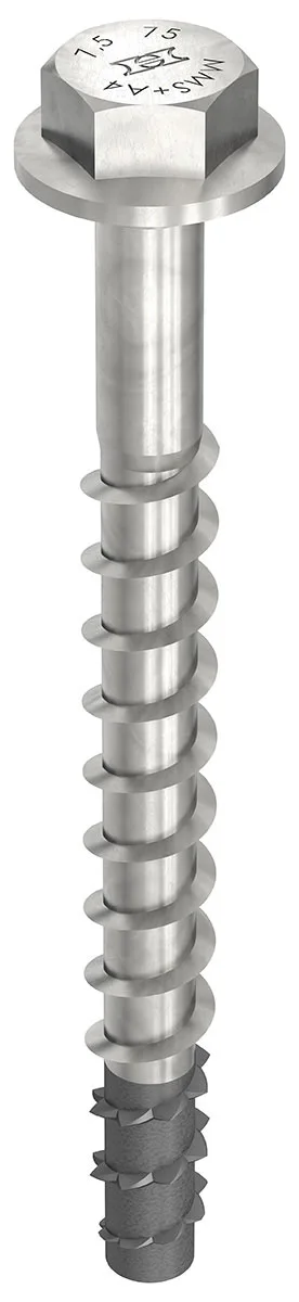 HECO MULTI-MONTI-plus SS A4 Sechskantkopf mit angepresster Scheibe, blank, Spitze phosphatiert - 50252