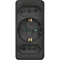 Hama 3-Wege Verteiler 3-fach Steckdosenadapter Schwarz, kompakt, 3500W, erhöhten