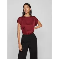 Vila Kurzarmshirt VIELLETTE S/S SATIN TOP - NOOS Kunstfaser, regular fit