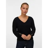 Vero Moda V-Ausschnitt-Pullover VMHOLLYKARIS LS V-NECK PULLOVER GA BOO