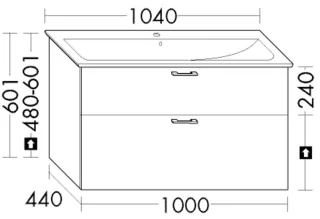 Burgbad Waschtischunterschrank zu Keramik Waschtisch System 30 Preisgruppe 2 Echo 601x1000x440 Weiß WYKH100461