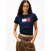 Tommy Jeans Kurzarmshirt TJW REG TJ FLAG SS TEE Baumwolle, Logodruck, regular fit