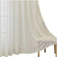 Agger Gardine Spitze Voile Gardinen,Jacquard-Vorhänge mit Metallösen 1 Artikel (1 St), Geeignet für Wohnzimmer/Schlafzimmer: Transparente Schiebegardinen