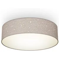 B.K.Licht LED Deckenleuchte, ohne Leuchtmittel, Warmweiß, Deckenlampe, Textil Lampenschirm, E27, Schlafzimmer, Wohnzimmer
