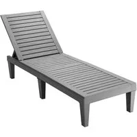 COSTWAY Gartenliege, wetterfest, 5-stufig Verstellbar, 180kg, 190x57,5x29cm
