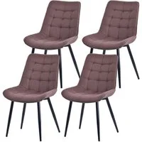 HOMAVO Esszimmerstuhl Stuhlset – Polsterstühle, Samt oder Webstoff, Metall-Füße (Nach EN 12520 geprüft, 4 St), mit Ergonomischer Rückenlehne und Metallbeinen