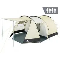 CampFeuer Tunnelzelt Zelt Super+ für 4 Personen, Sand / Schwarz, XXL Tunnelzelt, Personen: 4