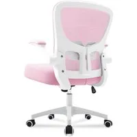 Durrafy Bürostuhl Ergonomischer Bürostuhl,Schreibtischstuhl mit klappbaren Armlehnen (Höhenverstellbarer Drehstuhl mit Wippfunktion bis 130°,Computerstuhl mit verstellbarer Lendenwirbelstütze und leisen Rollen), Chefsessel mit 150 kg Tragfähigkeit