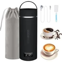 AKKEE Wasserkocher 6-in-1 Reisen Elektrischer Wasserkocher,Elektrischer Wassertasse Klein, 300 W, 4 Temperaturstufen, Edelstahl