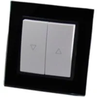 Lichtideen Schalter 7836 Abelka Nuovo schwarz GLAS 1 x Jalousietaster 250 Volt (Taster, Schalter, Anennendose, Steckdose mit USB lieferbar)