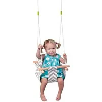 Woodyland Einzelschaukel 91952 höhenverstellb. Naturholzschaukel / Babyschaukel, weicher Sitz, Weicher Babysitz
