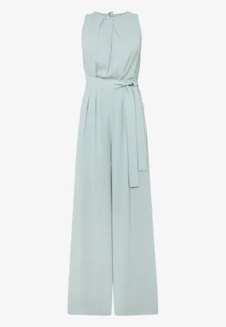 zero - Jumpsuit mit Gürtel und weitem Bein silver blue - Gr. - 42