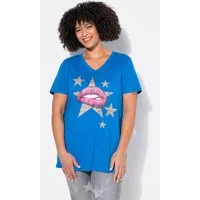 Angel of Style T-Shirt T-Shirt Komfort Fit Lippen-Motiv Ziersteinchen