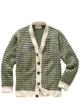 Peregrine Herren Network-Cardigan Beige 100 % Wolle
