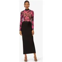 Kraimod Abendkleid mit transparentem Oberteil und Maxilänge
