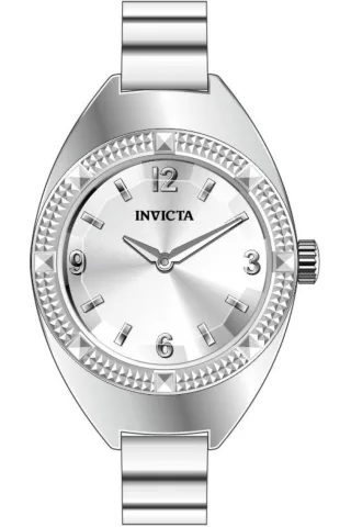 Invicta Mini Ring Uhr 50640 Damenarmbanduhr - Quartz Uhrwerk - Edelstahl mit Silbernem Zifferblatt - 20 mm