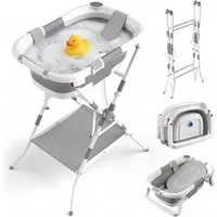 relaxdays Babybadewanne Faltbare Babybadewanne mit Gestell