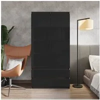 Furnica Kleiderschrank Garderobenschrank, 2 Türen und 2 Schubladen H180 x B90 x T50cm