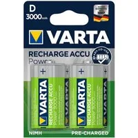 VARTA Mono NiMH Akku Varta Power Play 3000mAh 2er Pack 1,2 Volt Mono D LR20 Akku 3000 mAh (12,0 V)
