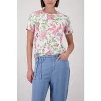 Monari Rundhalsshirt mit Blumendruck