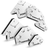 Poppstar Magnet Schweißmagnet-Set (Winkel 45°, 90°, 135°, 30°, 60°, 75) (6-St), 2x Magnet-Schweißwinkel klein, 2x Magnetwinkel groß, 2x Multiwinkel