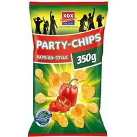XOX Knabberei, XOX Klassiker Party Chips Paprika Style knusprige Kartoffelchips 350g