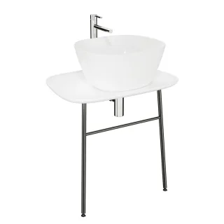 VitrA Plural Waschtischunterbau flach wandgebunden Höhe 66 cm Weiß Hochglanz,62560 62560