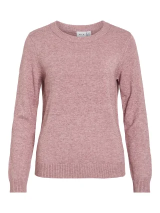 VILA - VIRIL O-NECK L/S KNIT TOP - NOOS Nostalgia Rose - Gr. - XL