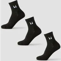 MP knöchellange Laufsocken (3er-Pack) – Schwarz - UK 2-5