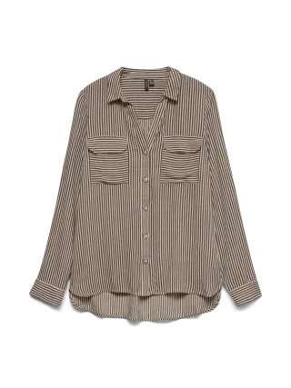 VERO MODA - VMBUMPY L/S SHIRT NEW WVN NOOS Cocoa Brown - Gr. - S