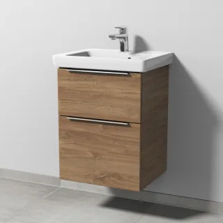 Sanipa 3way Waschtischunterbau zu Villeroy & Boch Subway 2.0 Waschtisch mit 2 Auszügen, Eiche-Kansas UM61059
