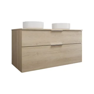 Burgbad Keramik Waschtisch-Set Eqio Eiche Dekor Cashmere/Alpinweiss, SGUO120F3180C0001 SGUO120F3180C0001