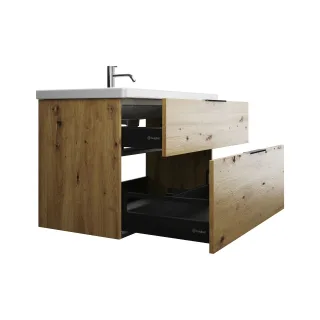 Burgbad Keramik Waschtisch-Set Eqio Eiche Dekor Urban/Alpinweiss, SEYQ103F5662C0001 SEYQ103F5662C0001
