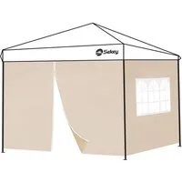 Sekey Pavillonseitenteil 2er Set Pavillon Seitenteile Seitenwand für Faltpavillon 300 x 300 cm, Mit Reißverschluss, mit Fenster / auch für 300 x 600 cm, 300 x 900 cm