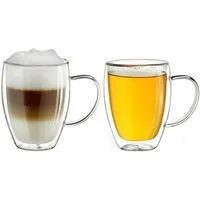 Creano Teeglas Thermoglas “hoch” mit Henkel 400ml 2er-Set, 2-tlg., Borosilikatglas, 2 Gläser