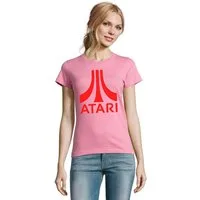 Blondie & Brownie T-Shirt Damen T Shirt Atari Rot Logo Baumwolle Figurbetont Komfort Atari Logo Damen T Shirt Rot Retro Baumwolle Figurbetont modern