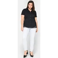 Sheego Klassische Bluse Hemdbluse Kurzarm